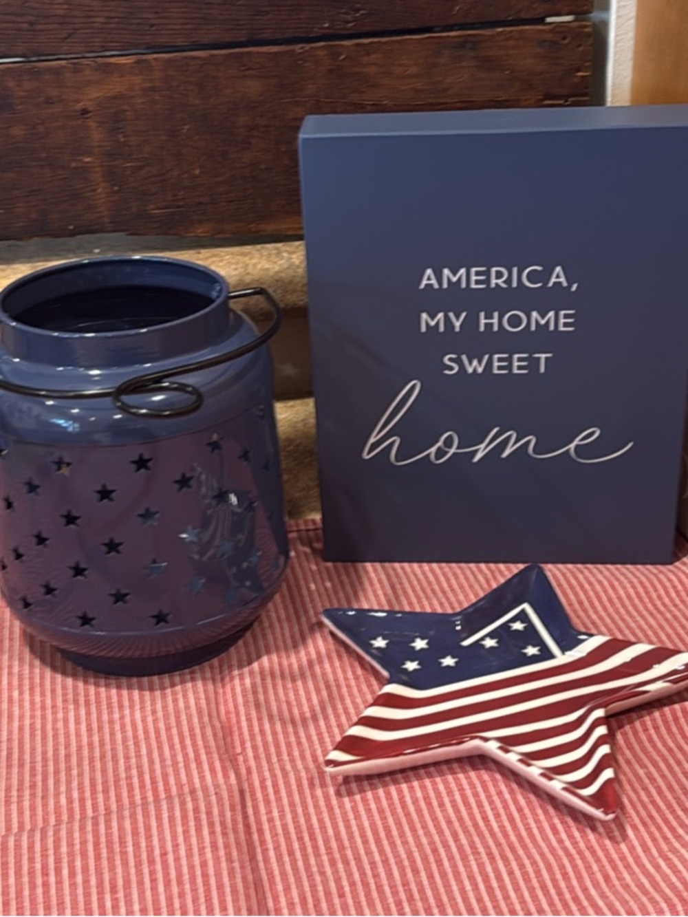 Navy Decorative Lantern and Star Tray Set by Decocrated